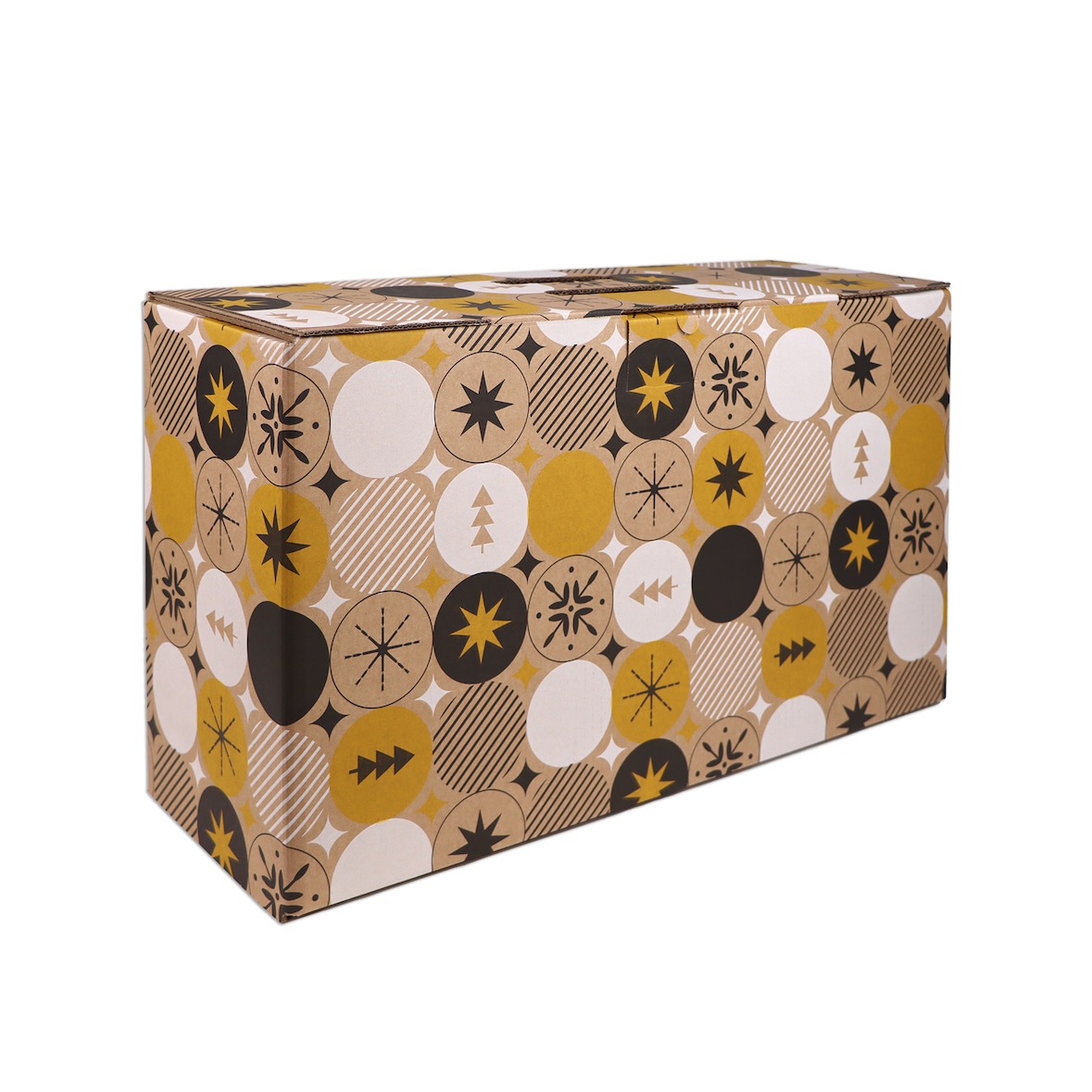 Pack de 5 cajas de navidad 590X192X345 mm decoradas con motivos navideños "Geométrica"