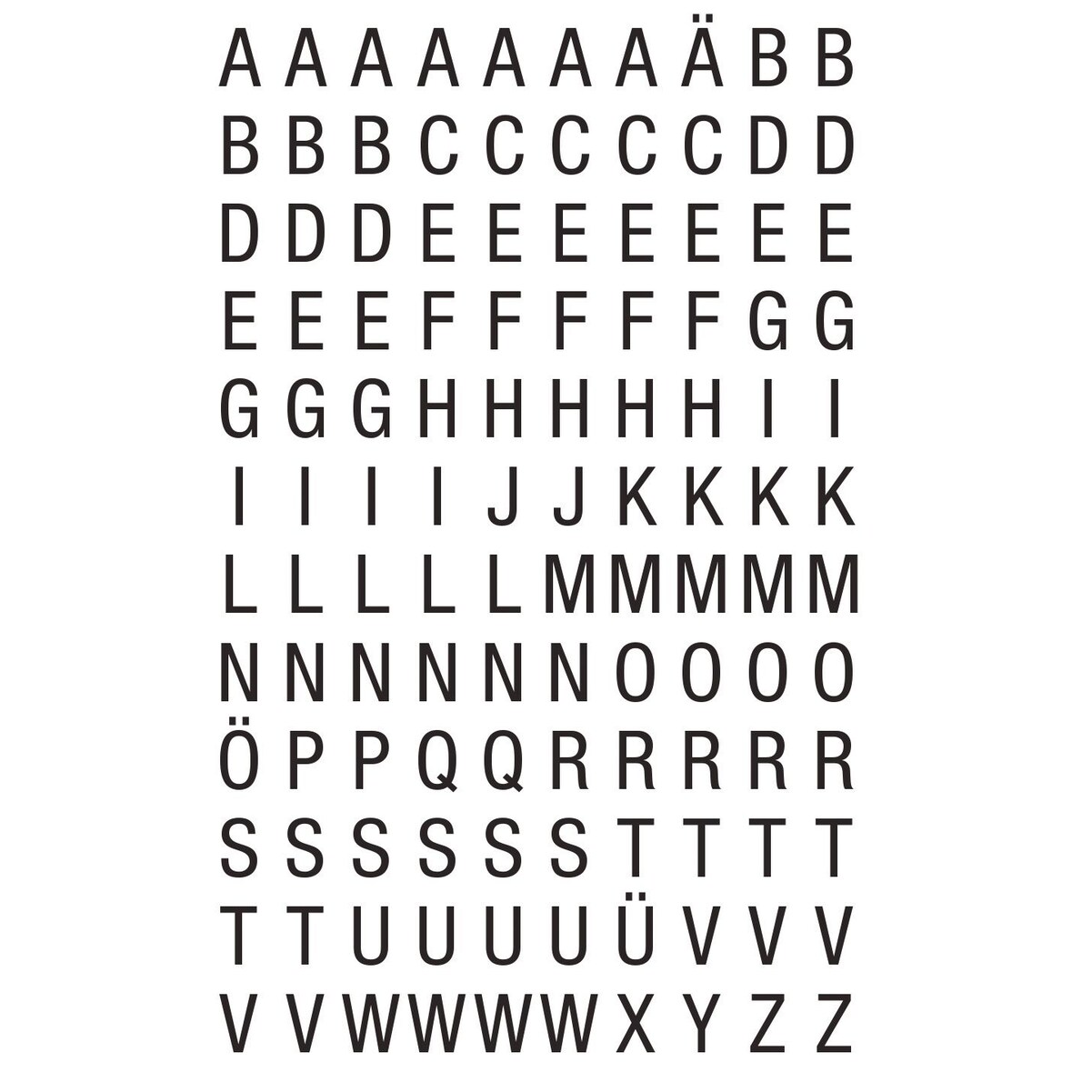 Avery Zweckform® 3720                           3720 Buchstaben-Etiketten - A-Z, 6,5 mm, schwarz, selbstklebend, witterungsbeständig, 240 Etiketten