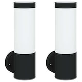 thumbnail of vidaXL Buitenwandlampen 2 pcs Zwart 12 x 7.5 x 27 cm Roestvrij staal