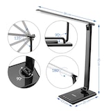 thumbnail of MONZANA® Schreibtischlampe Schwarz USB Ladeanschluss 5 fach Dimmbar Touch Tischlampe Bürolampe Nachttischlampe Leselampe