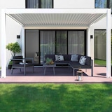 thumbnail of Pergola bioclimatica autoportante, motorizzata e illuminata, 3x4 m, bianco - Oviala