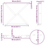 thumbnail of vidaXL Esstisch Beine 2 Stück Schwarz 90x(72-73,3) cm Stahl
