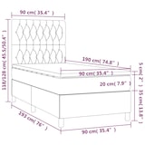 thumbnail of vidaXL Boxspringbett mit Matratze & LED Dunkelbraun 90x190 cm Stoff
