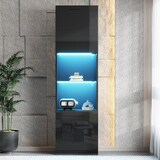 thumbnail of Hochglanz Vitrine Schwarz 45x35x160 cm LED Glasregal Aufbewahrungsschrank Wohnzimmer Schlafzimmer Büro modernes Design