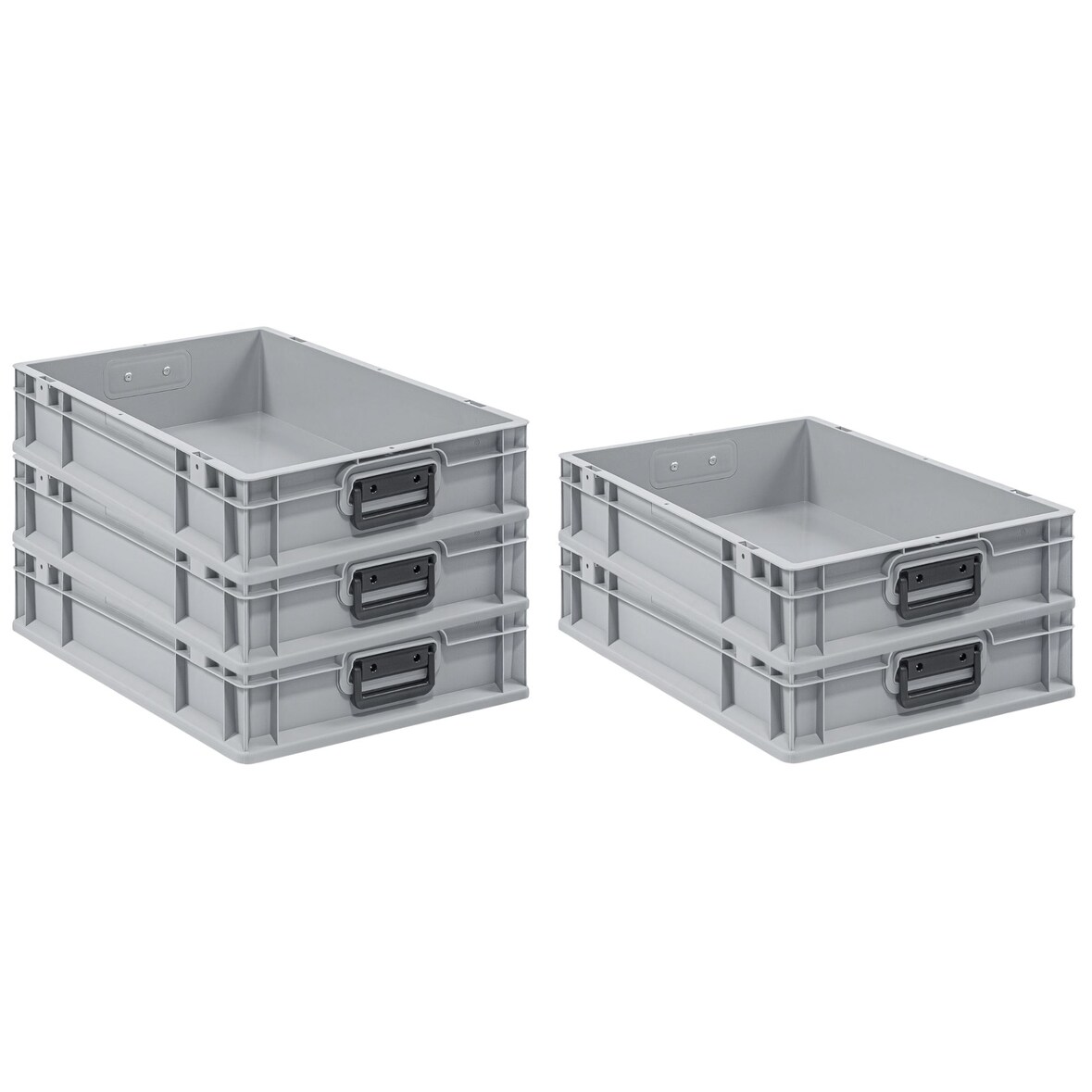 PROREGAL 5x Eurobox NextGen Portable Duo | HxBxT 12x40x60cm | 23 Liter | Eurobehälter, Transportbox, Transportbehälter, Stapelbehälter