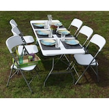 thumbnail of Gartenmöbel Set klappbar - 180cm Tisch mit 6 Stühlen Garten Sitzgruppe Essgruppe