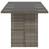 thumbnail of vidaXL Gartentisch mit Glasplatte Grau 190x80x74 cm Poly Rattan
