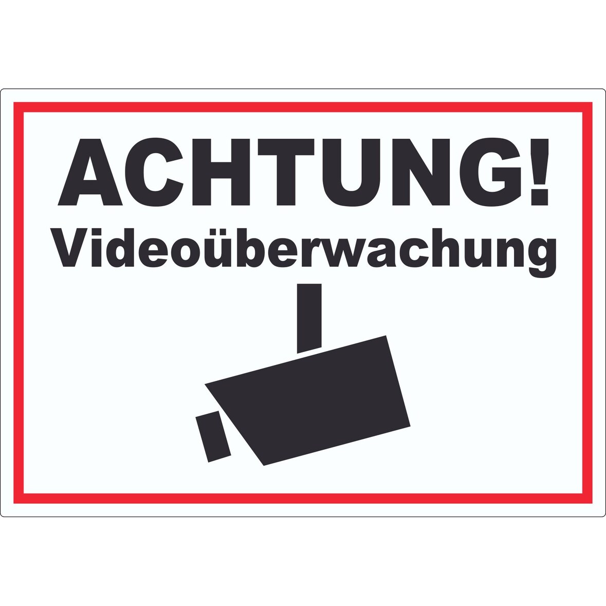 Achtung Videoüberwachung Kameraüberwachung Aufkleber A5 (148x210mm)