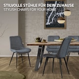thumbnail of ML-Design Esszimmerstühle 6er Set Anthrazit – Kunstleder Sitzfläche, Rückenlehne, schwarze Metallbeine, Polsterstühle für Esszimmer & Büro
