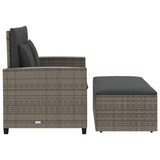 thumbnail of vidaXL Gartensofa 2-Sitzer mit Kissen Grau Poly Rattan