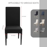 thumbnail of Intirilife 6x Elastische Stuhlhusse Stuhlüberzug in SCHWARZ mit 38 - 45 cm Sitzfläche und 45 - 65 cm Lehnenhöhe
