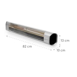 thumbnail of Dark Wave Infrarot-Heizstrahler 2000W Goldbeschichtete Carbonröhre IP65 Aluminium Silber