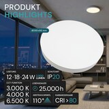 thumbnail of LUXULA LED Deckenleuchte LX300208 24 W 3000 K, 4000 K, 6500 K einstellbar in warm-, neutral- und kaltweiß (CCT) weiß