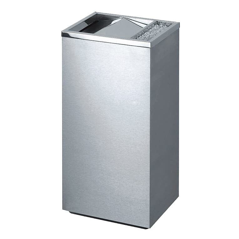 Danieli Store | Papelera con cenicero de pie para exterior en acero | Papelera con tapa giratoria | 17 L