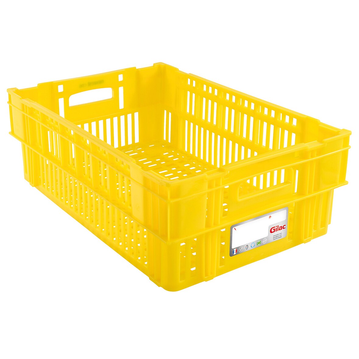 GILAC Caisse ajourée empilable emboîtable HACCP 600 x 400 - 37 L - Jaune G180318