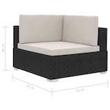 thumbnail of Ecksofas 2 Stk. mit Auflagen Poly Rattan Schwarz