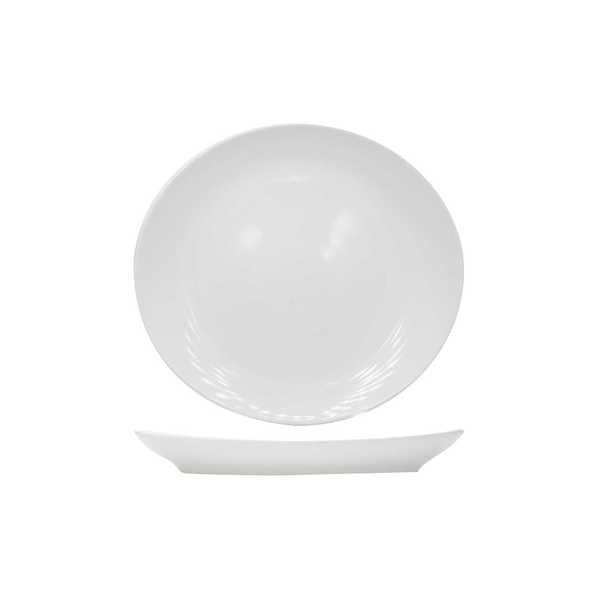 Assiette à steak ovale 30x28 cm x6 Blanc Rond Porcelaine Table Passion 30.00x28.00 cm