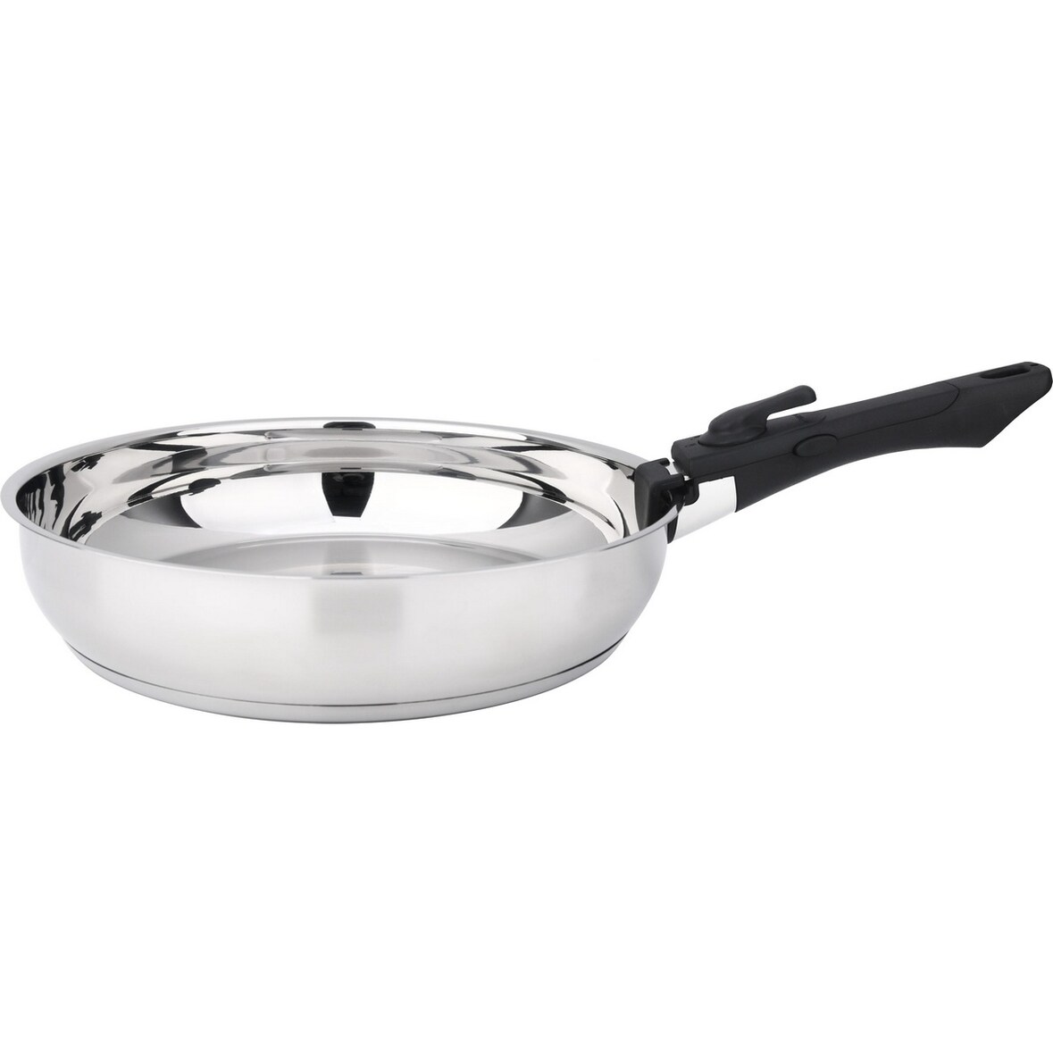 BAUMALU lot de 2 poêles inox 24 et 28 cm + poignée 341960