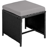 thumbnail of tectake Conjunto de ratán Málaga 6+4+1, funda impermeable  Negro/Gris