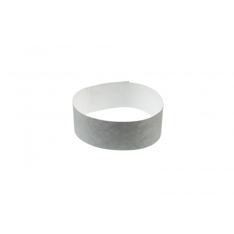 Bracelet en papier indéchirable 25 mm - Argent (lot de 100)