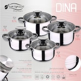 thumbnail of BERGNER - DINA 8-teiliges Kochgeschirr-Set (16/18/20/24cm) aus Edelstahl, induktionsgeeignet, mit einem 16-teiligen Edelstahl-Besteckset
