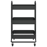 thumbnail of vidaXL Trolley 3-laags 43x34x79 cm staal zwart