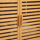 thumbnail of kleankin mueble bajo del lavabo de bambú con 2 puertas armario debajo lavabo de pie armario de baño de suelo 66x29x61,5 cm natural
