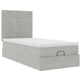 thumbnail of vidaXL Ottoman-Bett mit Matratzen & LEDs Hellgrau 90x190 cm Samt