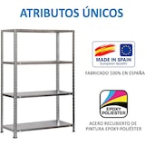 thumbnail of Estante metálica com parafusos Advantage 4 prateleiras. Cor galvanizado 1500x800x400 mm