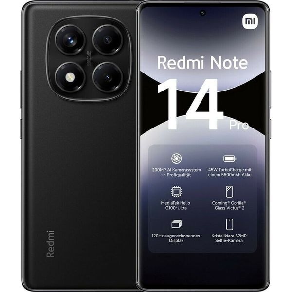 Xiaomi Redmi Note 14 Pro LTE 8GB RAM 256GB Dual Midnight Schwarz EU