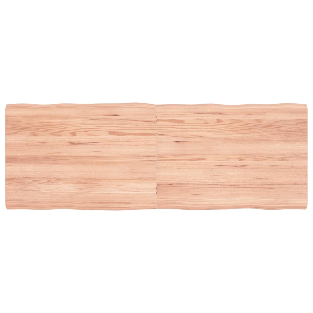 vidaXL Tafelblad natuurlijke rand 140x50x(2-4) cm eikenhout lichtbruin