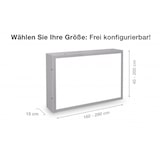 thumbnail of Dreifke® LED Leuchtkasten einseitig, Scheibe, Breite L (1600-2900mm), Druck optional : Konfigurierbarer LED Leuchtkasten 180x50cm Scheibe einseitig o
