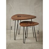 thumbnail of 2er Set Beistelltisch Sheesham Holz und Metall, Industrial-Design, Vielseitig. 60x60x56 cm | Kadima Design