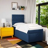 thumbnail of vidaXL Boxspringbett mit Matratze Blau 90x200 cm Stoff