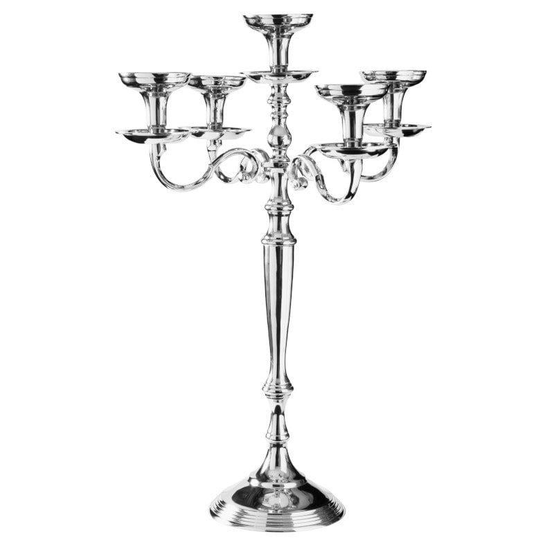 LE COQ PORCELAINE Candelabro Stylos 5 llamas platino h cm 69