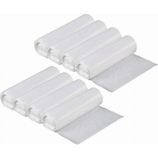 Lot de 200 Sacs Poubelle Grande Capacité 110L - Lien de Fermeture, Ultra Résistant, Anti-Fuites, Transparents - 8 Rouleaux de 25 sacs
