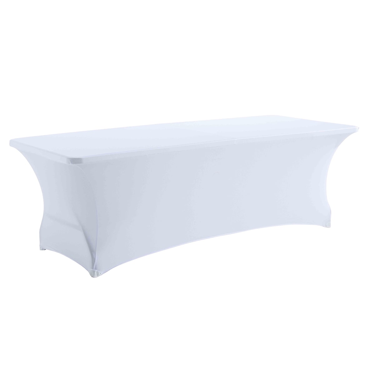 Mantel elástico blanco para mesa plegable de 244 cm - Oviala