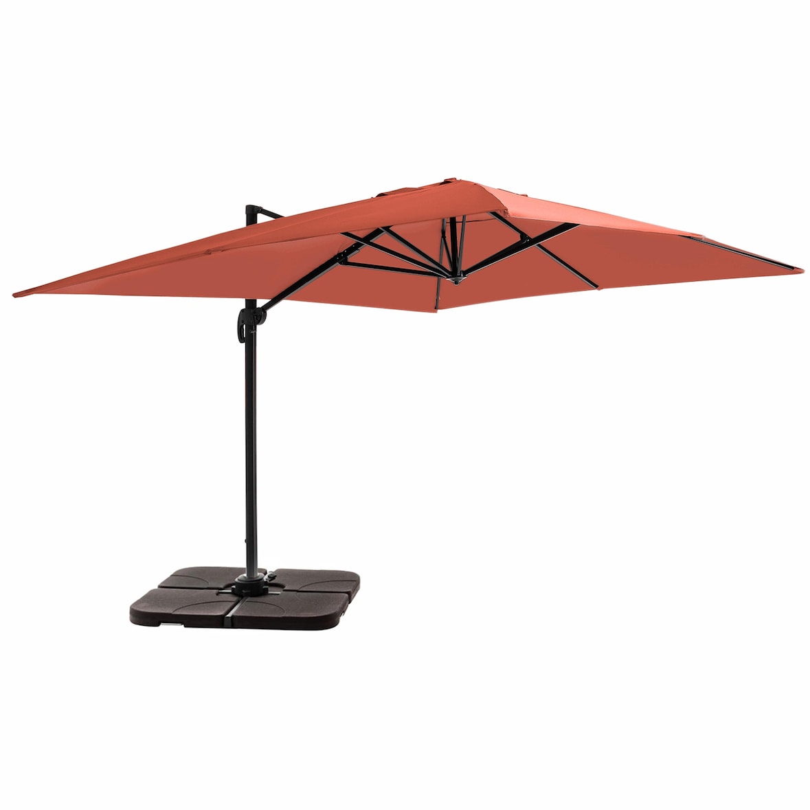 Parasol 4x3m 360° incl. + 4 losetas para llenar, terracota