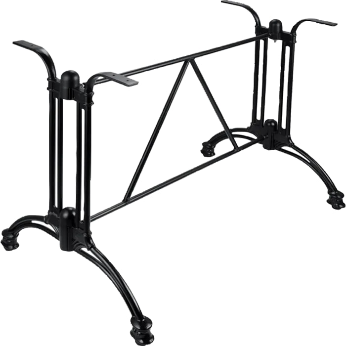 Garden Emotions Outdoor Tischgestell für rechteckig Tischplatten bis 120x80 cm Sylt double schwarz