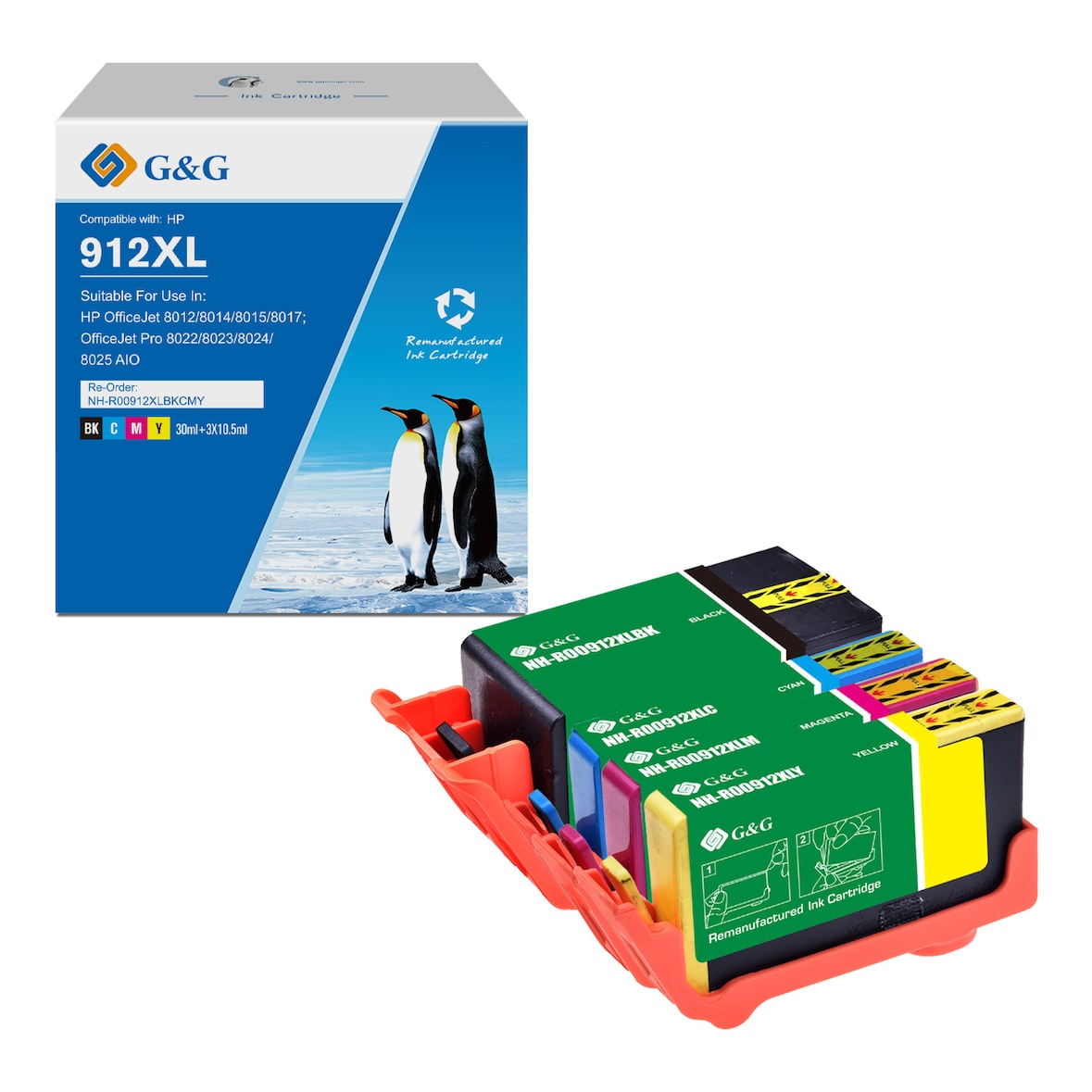 G&G Huismerk Inktcartridge Alternatief voor HP 912 912XL Multipack - Hoge Capaciteit