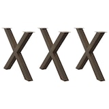 thumbnail of vidaXL Esstischbeine X-Form 3 Stk. Naturstahl 90x(72-73) cm Stahl