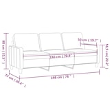 thumbnail of vidaXL 3-Sitzer-Sofa Schwarz 180 cm Kunstleder