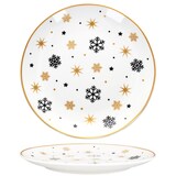 thumbnail of 6x Stars schwarz & gold Kuchenteller Steingut 6 Pers. Dessertteller Weihnachten