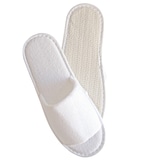 thumbnail of 10 Paar Slipper Weiß 28,5 cm lang aus Frottee-Polyestergemisch besonders weich, sehr angenehm zu tragen Hotelslipper Einwegslipper Gästehausschuhe