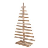 thumbnail of Deko-Weihnachtsbaum HWC-H77, 3D-Christbaum Weihnachtsdekoration, Shabby-Look Tannenholz verstellbar 130x82x82cm