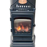 thumbnail of Poêle à gaz 3,4KW Fonte Véritable – Chauffage d'appoint Design Bleu Saphir Mat - Effet feu de bois, sur roues Provence Sahara