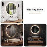 thumbnail of Mirlux Badkamerspiegel met LED Verlichting & Verwarming – Wandspiegel Rond – Anti Condens Douchespiegel - Mat Zwart - 80CM