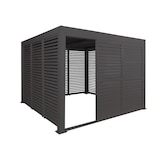 thumbnail of Set van 3 aluminium panelen voor pergola HWC-L46, terrasoverkapping, paneelmodule met lamellen, 204x271cm ~ antraciet