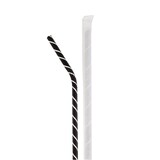 thumbnail of MONOUSO - Cannuccia Flessibile di Carta Insaccata Nera Righe Bianche Ø6mm 21cm (6.000 Pezzi)