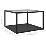 thumbnail of vidaXL Couchtisch Transparent und Schwarz 60x60x35 cm Hartglas